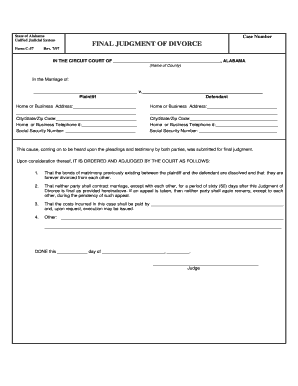 Final Judgment of Divorce