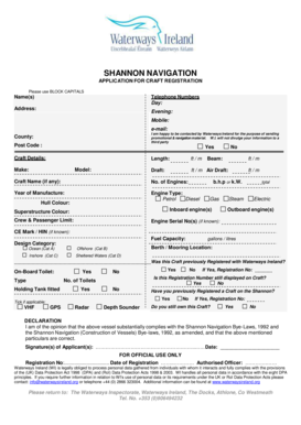 Application for Craft Registration