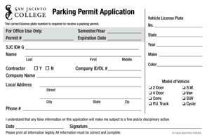 Parking Permit Application
