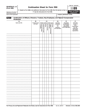 Form 990 Schedule J-2 Continuation Sheet