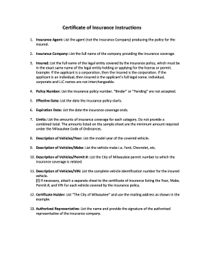 Certificate of Insurance
