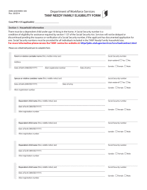 TANF Needy Family Eligibility Form