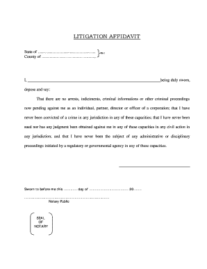 Litigation Affidavit