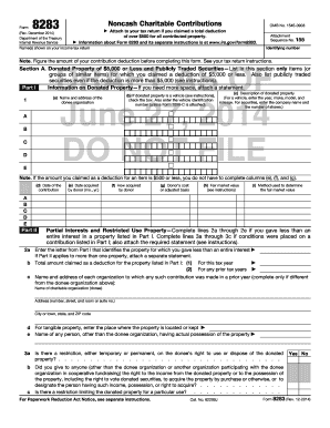 IRS Form 8283 Noncash Charitable Contributions
