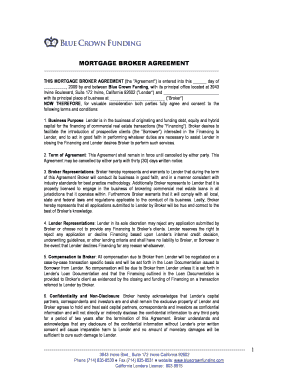 Mortgage Broker Agreement