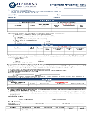 Investment Application Form