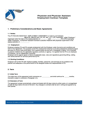 Physician Assistant Employment Contract Template