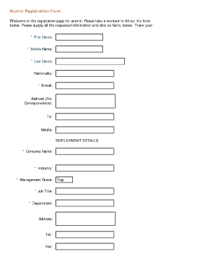 Alumni Registration Form