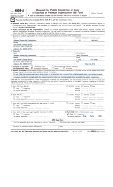 IRS Form 4506-A Request for Public Inspection or Copy