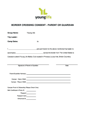 Border Crossing Consent Form