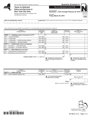 New York State Quarterly Schedule N