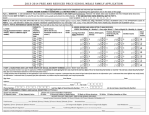 2013-2014 Free and Reduced Price School Meals Application