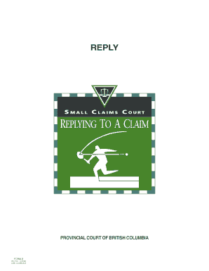 Reply to a Claim Form