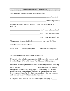daycare contract