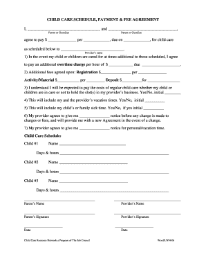 sample nanny contract