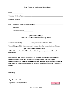 Past Due Notice