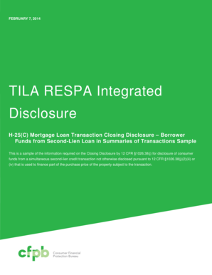 Closing Disclosure Form H-25(C)