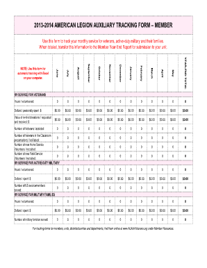 American Legion Auxiliary Member Tracking Form