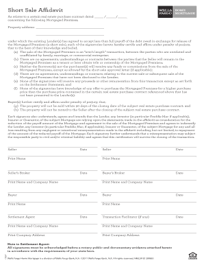 Short Sale Affidavit