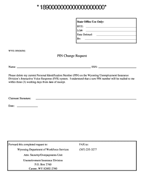 Wyoming PIN Change Request Form