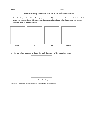 Representing Mixtures and Compounds Worksheet