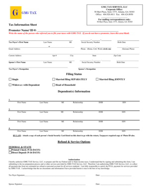 Tax Information Sheet