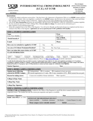 Intersegmental Cross Enrollment Form