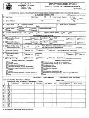 New York State Health Insurance Transaction Form