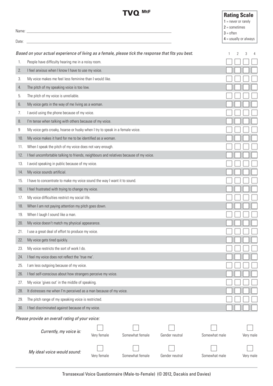 Transsexual Voice Questionnaire Male-to-Female