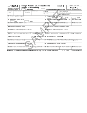 Form 1042-S 2011