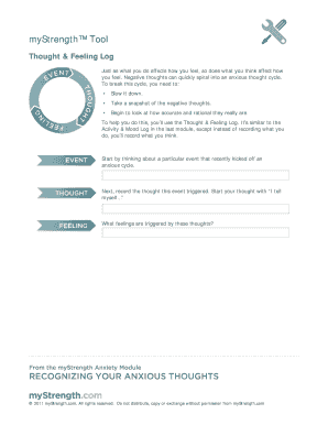 Thought and Feeling Log