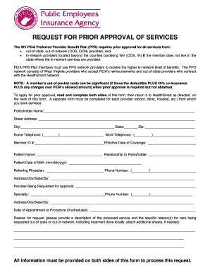 Request for Prior Approval of Services