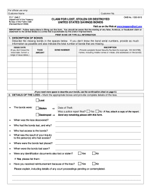 US Savings Bonds Claim Form