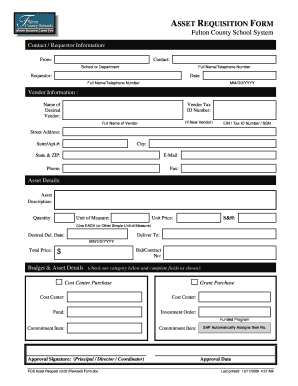 Fulton County Asset Requisition Form