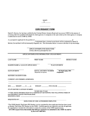 CORI Request Form