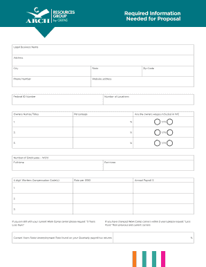 Workers Compensation Proposal Request Form