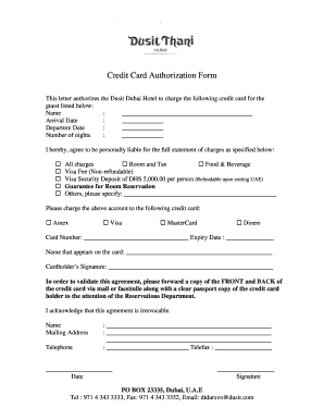 Credit Card Authorization Form