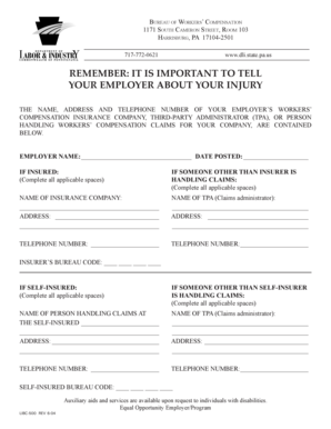 Pennsylvania Workers' Compensation Notice
