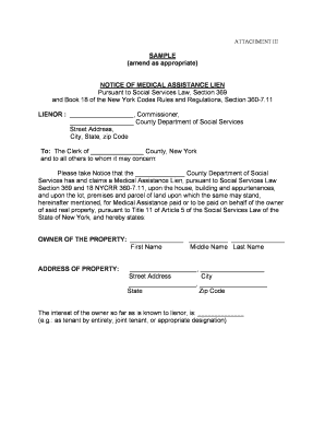 Notice of Medical Assistance Lien