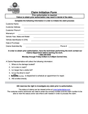 Claim Initiation Form