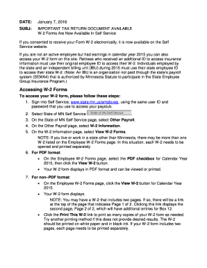 Minnesota W-2 Form Access Instructions