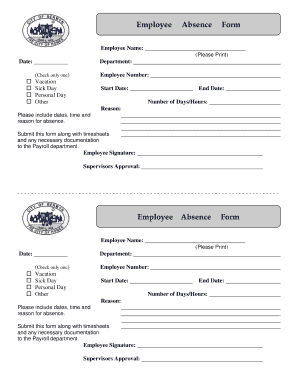 Employee Absence Form