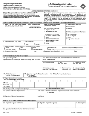 U.S. Department of Labor Apprenticeship Agreement