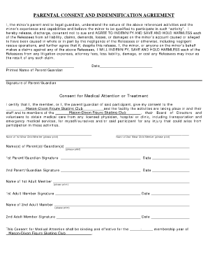 Parental Consent and Indemnification Agreement