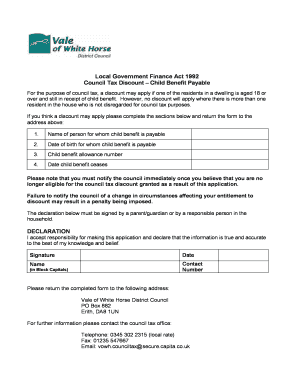 Council Tax Discount Application