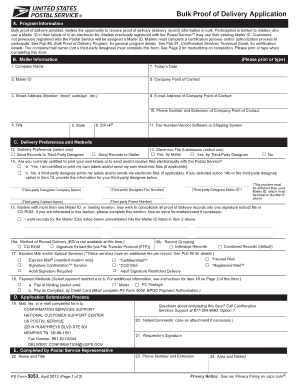 USPS Bulk Proof of Delivery Application