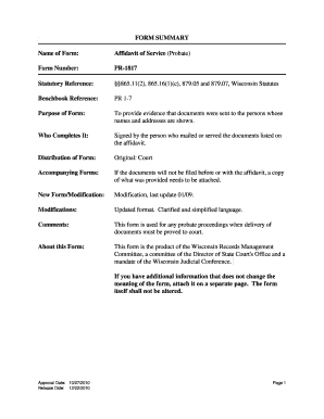 Affidavit of Service Probate Form
