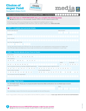 Australian Superannuation Fund Choice Form
