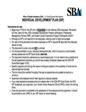 Individual Development Plan (IDP) Form