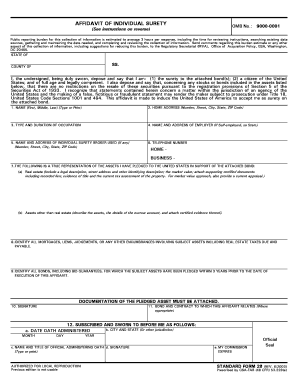 Affidavit of Individual Surety